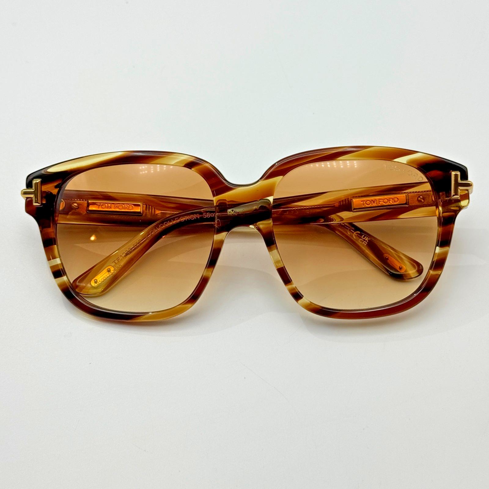 Tom Ford Sunglasses Icon Ft1236 55f Havana Square Frame Brown Gradient Lens 58mm